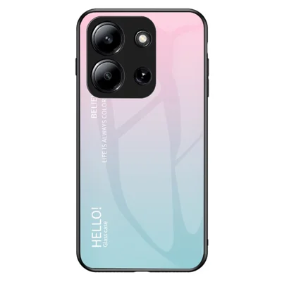 Phone Case For Xiaomi Redmi 15C 5G (EU) (173mm)  /  4G (EU) (173mm)  /  Poco C85 4G (173mm) Anti-Scratch Tempered Glass + PC + TPU Cover - Gradient Pink Blue