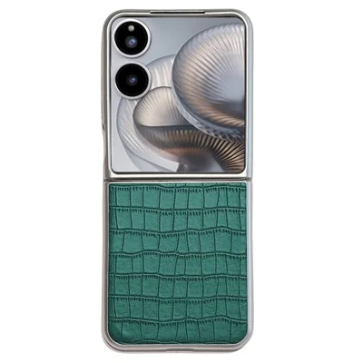 For Xiaomi Mix Flip 2 Case Crocodile Texture PU Leather + PC Protective Phone Cover - Green