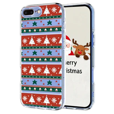 For iPhone 7 Plus 5.5 inch / iPhone 8 Plus 5.5 inch Case Christmas Themed Pattern Printing TPU Phone Back Cover - Christmas Ribbons