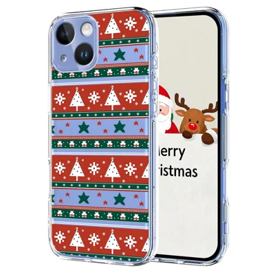 For iPhone 13 6.1 inch / iPhone 14 Case Christmas Themed Pattern Printing TPU Phone Back Cover - Christmas Ribbons