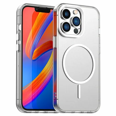 For iPhone 13 Pro Case Candy Color PC + TPU + PET Phone Cover Compatible with MagSafe - White
