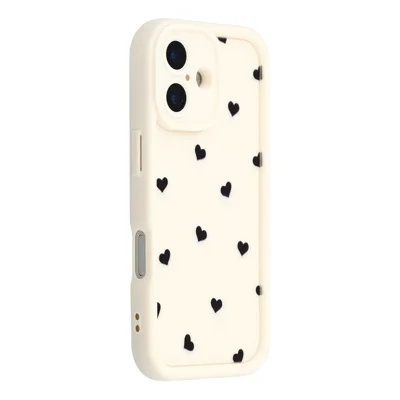 For iPhone 16 Plus Case Hartpatroon TPU-telefoonhoesje met Trapvormige Rand - Wit
