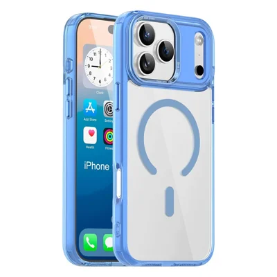 For iPhone 17 Pro Max Case Compatible with MagSafe TPU+PC Transparent Phone Cover - Blue