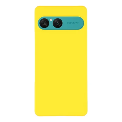 Til Sony Xperia 10 VII Etui Hård PC Drop-beskyttende Mattt Minimalistisk Telefondæksel - Gul