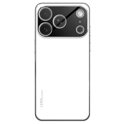 For iPhone 17 Pro Max Case Acrylic + TPU + Metal Anti-Scratch Phone Cover with Electroplating Frame - White