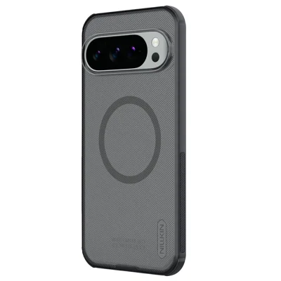NILLKIN Super Frosted Shield Pro for Google Pixel 10 Pro XL Magnetic Case Matte PC TPU Clear Black Phone Back Cover - Transparent Black
