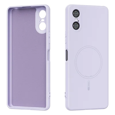 ABEEL voor Sony Xperia 10 VI hoes compatibel met MagSafe Skin Touch vloeibaar siliconen telefoon achterkant - Paars