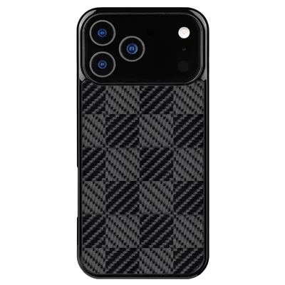 For iPhone 17 Pro Case Compatibel met MagSafe Aramidvezel TPU Stootvaste Telefoonhoes - Vierkante Textuur