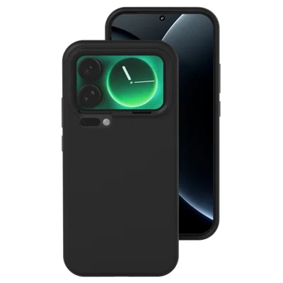 For Xiaomi 17 Pro Max Liquid Silicone Phone Case Skin-Friendly Shockproof Protective Back Cover - Black
