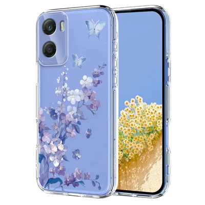 For Motorola Moto G06 Power 4G / G06 4G Case Butterfly Floral Pattern Printing TPU Phone Back Cover - Violets