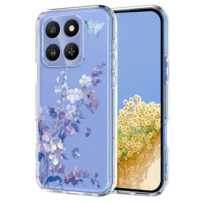 Voor Honor 400 Smart 4G / Honor 400 Smart 5G Hoesje Vlinder Bloemenpatroon Afdruk TPU Telefoon Achterkant - Viooltjes