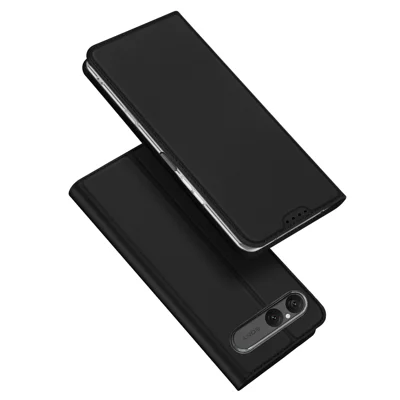 Til Sony Xperia 10 VII Etui DUX DUCIS Skin Pro-serie Læder Ståetui Kortholder - Sort