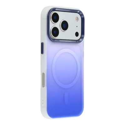 Til iPhone 17 Pro Max Case Kompatibel med MagSafe Gradient Sløret Design PC + TPU Telefonbeskyttelse - Blå