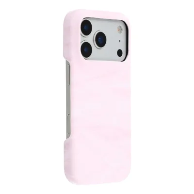 Voor iPhone 17 Pro hoesje met fluwelen textuur Lederen + PC achterkant - Roze