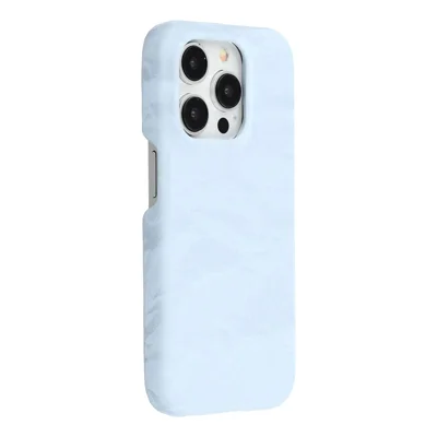 For iPhone 13 Pro Max Case Velvet Texture Leather + PC Phone Back Cover - Blue