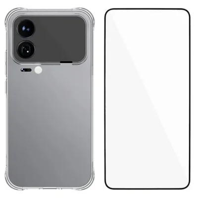 WANLONFENG For Xiaomi 17 Pro Case  WL Series 2.0mm Clear TPU Cover with Tempered Glass (Big Lens Hole) - Transparent