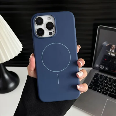 Bulk Buy For iPhone 12 Pro Max TPU Phone Case Compatible with MagSafe Matte Back Cover - Sapphire