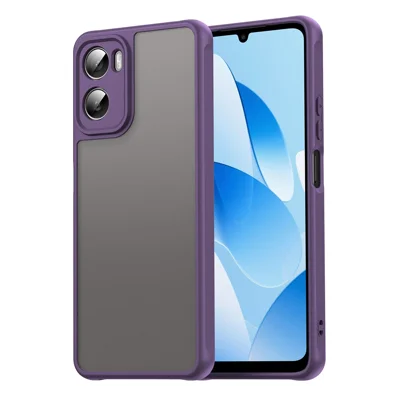 For Motorola Moto G06 Power 4G / G06 4G Case Drop Proof Airbags Frosted Translucent PC + TPU Phone Back Cover - Purple