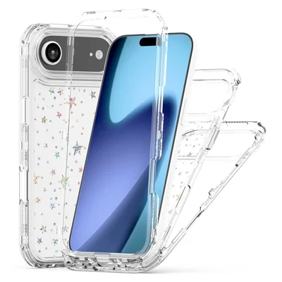For iPhone Air Case Clear Acrylic TPU Hybrid Phone Cover with Laser-printed Film - Stars
