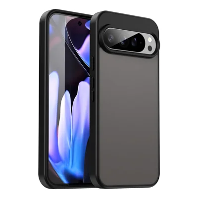 For Google Pixel 9 Pro XL Case Skin Touch Matte Anti Drop TPU PC Phone Back Cover - Black