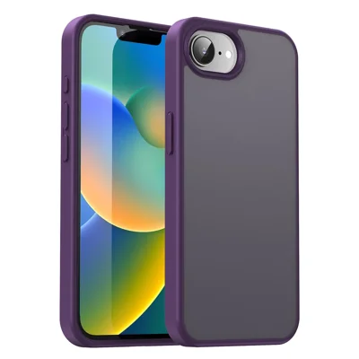 For iPhone 16e Hoesje Skin Touch Matte Anti Drop TPU PC Telefoon Achterklep - Paars