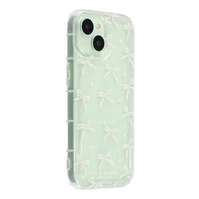 For iPhone 15 Plus Case Bowknot Pattern TPU Phone Back Cover - Pink Bows