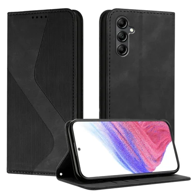 For Samsung Galaxy A15 4G / Galaxy A15 5G Phone Cover Skin-touch Feel Leather Wallet Case with Stand - Black