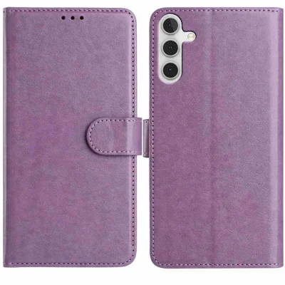 For Samsung Galaxy A35 5G Wallet Phone Case Stand PU Leather Folio Flip Cover with 8 Card Slot - Purple