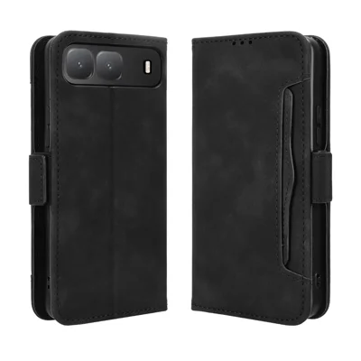 For TECNO Spark Go 5G Leather Case Phone Wallet Cover with Multiple Card Slots - Black