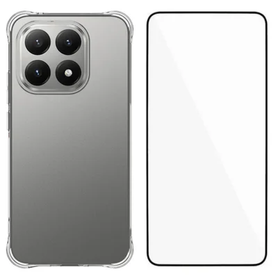 WANLONFENG For Xiaomi 15T Case  WL Series 2.0mm TPU Phone Cover with Tempered Glass Film - Transparent