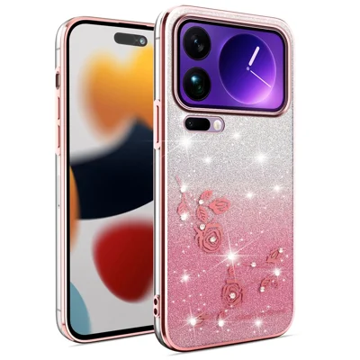KADEM til Xiaomi 17 Pro Etui med Blomster TPU Fleksibel Gradient Telefondæksel - Pink