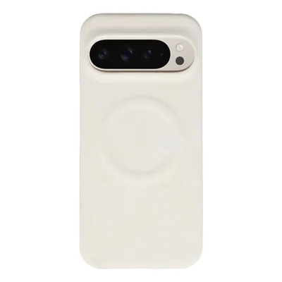 For Google Pixel 10 Pro XL Magnetic Case Skin-Touch Leather + PC Back Cover - White