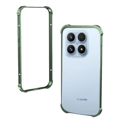 For Xiaomi 17 Bumper Case Heat Dissipation Metal Frame Phone Cover - Green