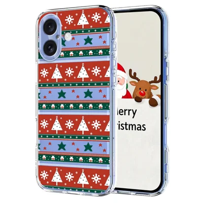 For iPhone 16 Plus Case Christmas Themed Pattern Printing TPU Phone Back Cover - Christmas Ribbons