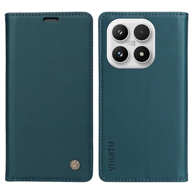 YIKATU For Xiaomi 17 Phone Cases  Magnetic Closure PU Leather Mobile Cover - Green