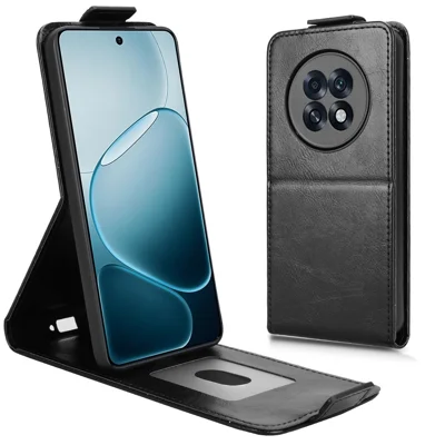For Oppo F31 Pro+ 5G  /  A6 GT 5G Stand Case Magnetic Clasp Vertical Flip Leather Phone Cover with Card Holder - Black