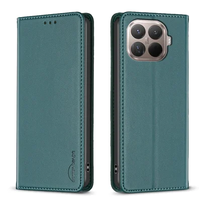 BINFEN COLOR For Xiaomi 15T Pro Leather Case  BF18 Phone Stand Cover with Card Slots - Green