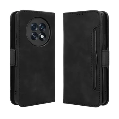 For Oppo A6 Max 5G / Oppo A6 GT 5G / Oppo F31 Pro+ 5G Leather Case Phone Wallet Cover with Multiple Card Slots - Black