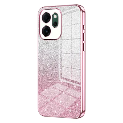 Voor Oppo Reno14 F 5G hoesje Electroplating Gradiënt Glitter TPU telefoonhoes - Roze