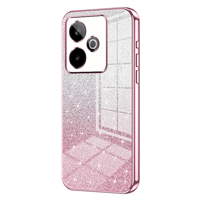 For Realme GT 7 5G Case Electroplating Gradient Glitter TPU Phone Cover - Pink