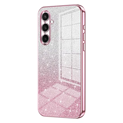 For Samsung Galaxy S25 FE Case Electroplating Gradient Glitter TPU Phone Cover - Pink
