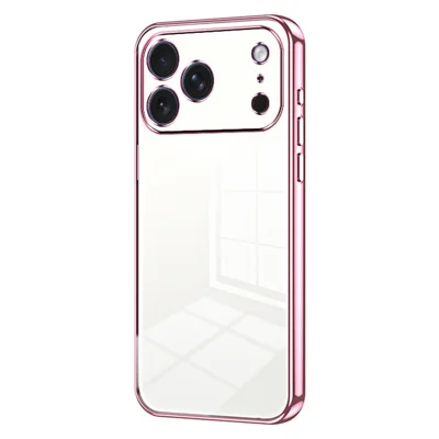 For iPhone 17 Pro Max Case Electroplating Frame Soft TPU Phone Cover - Pink