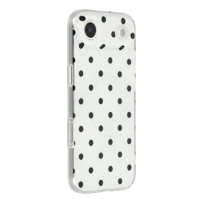 For iPhone Air Case Polka Dot Pattern TPU + PC Phone Cover Compatible with MagSafe - Black