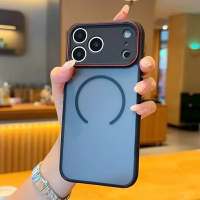For iPhone 17 Pro Case Compatibel met MagSafe TPU + PC Matte Achterkant