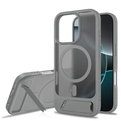 Groothandel voor iPhone 16 Pro Max hoesje compatibel met MagSafe, hoesje van PC + TPU met standaardfunctie en zachte aanraking - Donkergrijs