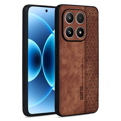 AZNS For Xiaomi 17 Case Protective PU Leather Covered TPU Phone Shell - Brown