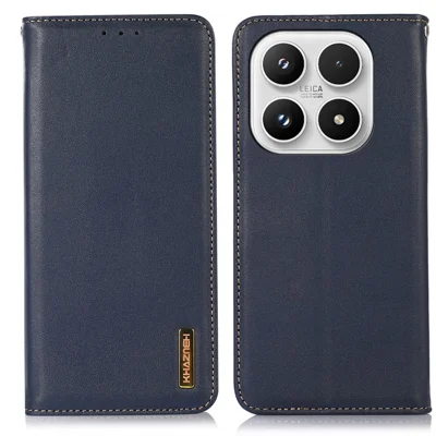 KHAZNEH Per Xiaomi 17 Custodia Portafoglio Vera Pelle Bovina Copertura del Telefono Texture Nappa - Blu