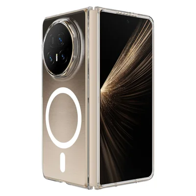 Voor Honor Magic V5 5G Transparant Telefoonhoesje Compatibel met MagSafe TPU + Acryl Achterkant - Transparant