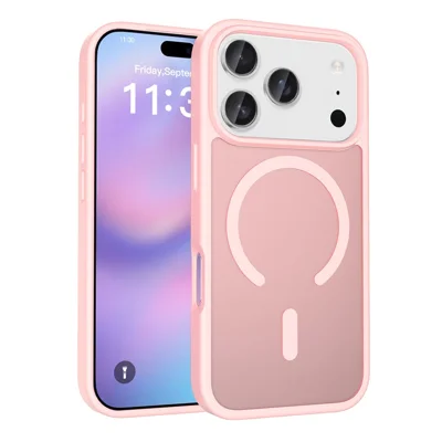 Großeinkauf für iPhone 17 Pro Case Matte Skin Feel PC + TPU Handyhülle kompatibel mit MagSafe - Pink