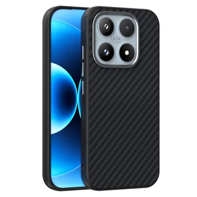 ABEEL For Xiaomi 17 Magnetic Case Wide Carbon Fiber Texture Back Cover - Black